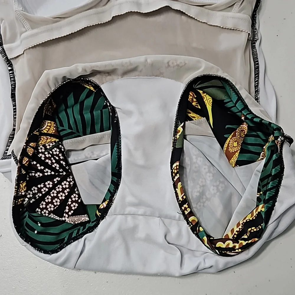 SWIM SUIT palm leaves one piece